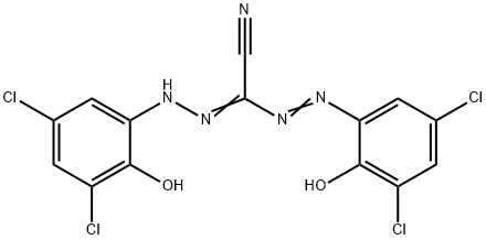 1,5-BIS-(3,5-DICHLORO-2-HYDROXY-PHENYL)-FORMAZAN-3-CARBONITRILE Struktur