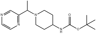 [1-(1-Pyrazin-2-yl-ethyl)-piperidin-4-yl]-carbaMic acid tert-butyl ester, 98+% C16H26N4O2, MW: 306.41 Struktur