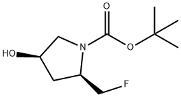 (2R,4R)-N-Boc-2-(fluoromethyl)-4-hydroxypyrrolidine Struktur