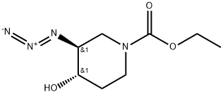 (3S,4S)-ethyl 3-azido-4-hydroxypiperidine-1-carboxylate Struktur