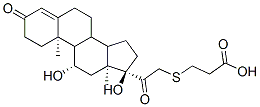 3-[2-[(10R,11S,13S,17R)-11,17-dihydroxy-10,13-dimethyl-3-oxo-2,6,7,8,9,11,12,14,15,16-decahydro-1H-cyclopenta[a]phenanthren-17-yl]-2-oxo-ethyl]sulfanylpropanoic acid Struktur