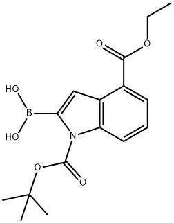 1-BOC-4-(ethoxycarbonyl)indole-2-boronic acid Struktur