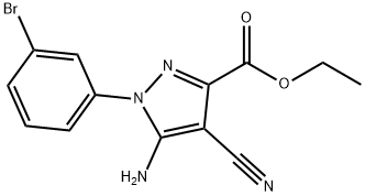 Ethyl5-amino-1-(3-bromophenyl)-4-cyanopyrazole-3-carboxylate Struktur