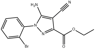 Ethyl5-amino-1-(2-bromophenyl)-4-cyanopyrazole-3-carboxylate Struktur