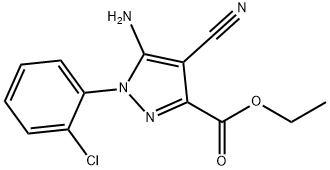 Ethyl5-amino-1-(2-chlorophenyl)-4-cyanopyrazole-3-carboxylate Struktur