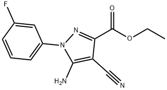 Ethyl5-amino-4-cyano-1-(3-fluorophenyl)pyrazole-3-carboxylate Struktur