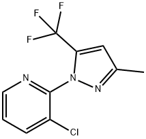 3-Chloro-2-(3-methyl-5-(trifluoromethyl)pyrazol-1-yl)pyridine Struktur