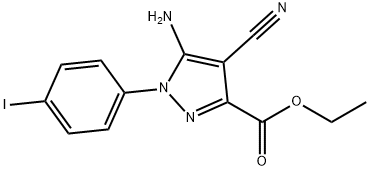 Ethyl5-amino-4-cyano-1-(4-iodophenyl)pyrazole-3-carboxylate Struktur