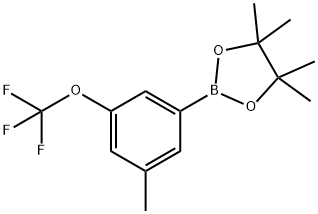 4,4,5,5-Tetramethyl-2-(3-methyl-5-(trifluoromethoxy)-phenyl)-1,3,2-dioxaborolane Struktur