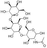 2-ACETAMIDO-2-DEOXY-4-O-([4-O-BETA-D-GALACTOPYRANOSYL]-BETA-D-GALACTOPYRANOSYL)-D-GLUCOPYRANOSE Struktur