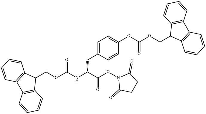 N,O-bis(fluorenylmethyloxycarbonyl)tyrosine hydroxysuccinimide ester Struktur