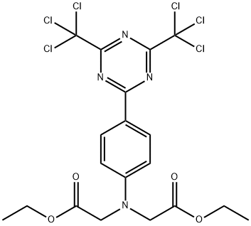 2,2'-[N-[4-[4,6-Bis(trichloromethyl)-1,3,5-triazin-2-yl]phenyl]imino]diacetic acid diethyl ester Struktur