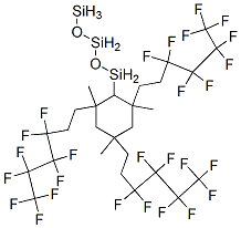 2,4,6-Tris(3,3,4,4,5,5,6,6,6-nonafluorohexyl)-2,4,6-trimethylcyclohexanetrisiloxane Struktur