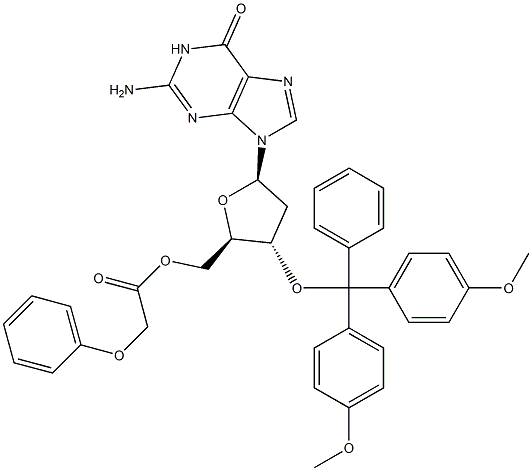 5'-O-(4,4'-DIMETHOXYTRITYL)-N2-PHENOXYACETYL-2'-DEOXYGUANOSINE Struktur