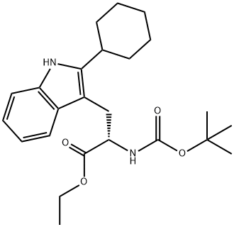 N-(TERT-BUTOXYCARBONYL)-2-CYCLOHEXYL TRYPTOPHAN ETHYL ESTER Struktur