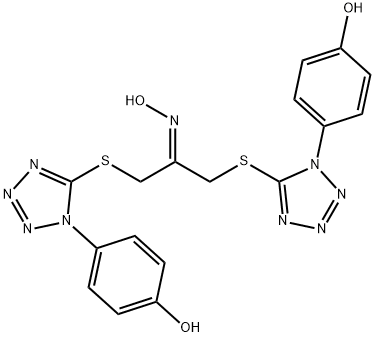 1,3-Bis[[1-(4-hydroxyphenyl)-1H-tetrazol-5-yl]thio]-2-propanone oxime Struktur