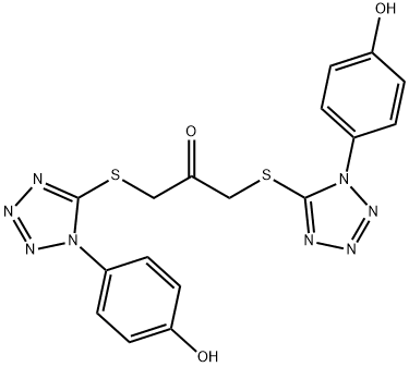 1,3-Bis[[1-(4-hydroxyphenyl)-1H-tetrazol-5-yl]thio]-2-propanone Struktur