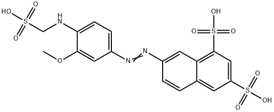 7-[3-Methoxy-4-(sulfomethylamino)phenylazo]-1,3-naphthalenedisulfonic acid Struktur