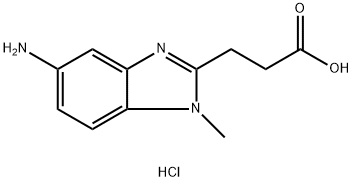 3-(5-Amino-1-methyl-1H-benzoimidazol-2-yl)-propionic acid dihydrochloride Struktur