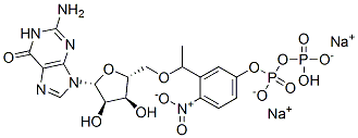 [1-(2-Nitrophenyl)-ethyl]-guanosine-5''-diphosphoric acid disodium salt Struktur