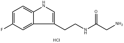 2-amino-N-[2-(5-fluoro-1H-indol-3-yl)ethyl]acetamide hydrochloride Struktur