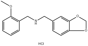 Benzo[1,3]dioxol-5-ylmethyl-(2-methoxy-benzyl)-amine hydrochloride Struktur