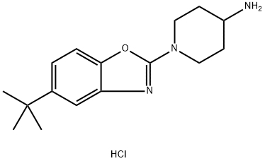 1-(5-tert-butyl-1,3-benzoxazol-2-yl)piperidin-4-amine hydrochloride Struktur