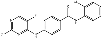 4-(2-chloro-5-fluoropyriMidin-4-ylaMino)-N-(2-chlorophenyl)benzaMide Struktur