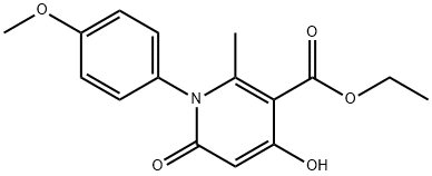 1,6-Dihydro-4-hydroxy-1-(4-methoxyphenyl)-2-methyl-6-(oxo)nicotinic acid ethyl ester Struktur