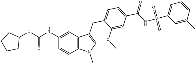 Cyclopentyl 3-[2-Methoxy-4-(M-tolylsulfonylcarbaMoyl)benzyl]-1-Methylindol-5-ylcarbaMate price.