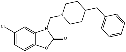 3-[(4-benzyl-1-piperidyl)methyl]-5-chloro-benzooxazol-2-one Struktur