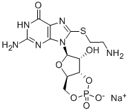 8-(2-AMINOETHYLTHIO) GUANOSINE-3',5'-CYCLIC MONOPHOSPHATE SODIUM SALT Struktur