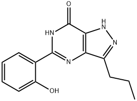 5-(2-Hydroxyphenyl)-3-propyl-1,6-dihydro-7H-pyrazolo[4,3-d]pyrimidin-7-one Struktur