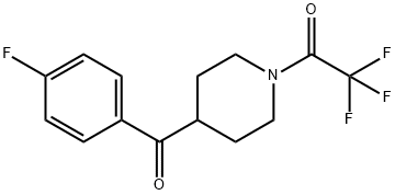 2,2,2-Trifluoro-1-(4-(4-fluorobenzoyl)piperidin-1-yl)ethanone Struktur