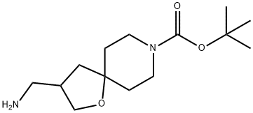 1-Oxa-8-azaspiro[4.5]decane-8-carboxylic acid, 3-(aMinoMethyl)-, 1,1-diMethylethyl ester Struktur