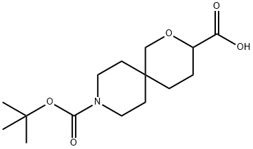 9-(tert-Butoxycarbonyl)-2-oxa-9-azaspiro-[5.5]undecane-3-carboxylic acid Struktur