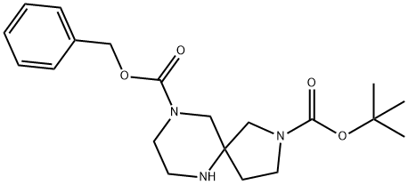 9-Benzyl 2-tert-butyl 2,6,9-triazaspiro[4.5]decane-2,9-dicarboxylate Struktur