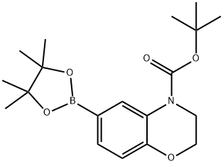 4H-1,4-Benzoxazine-4-carboxylic acid, 2,3-dihydro-6-(4,4,5,5-tetraMethyl-1,3,2-dioxaborolan-2-yl)-, 1,1-diMethylethyl ester Struktur