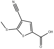 4-Cyano-5-methylsulfanylthiophene-2-carboxylicacid Struktur