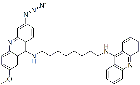 N-(6-azido-2-methoxy-9-acridinyl)-N'-(9-acridinyl)octane-1,8-diamine Struktur