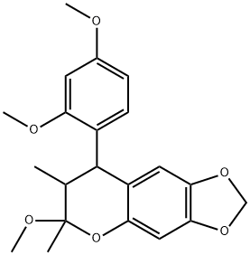 5H-1,3-Dioxolo(4,5-g)(1)benzopyran, 8-(2,4-dimethoxyphenyl)-7,8-dihydr o-6-methoxy-6,7-dimethyl- Struktur