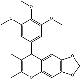 8H-1,3-Dioxolo(4,5-g)(1)benzopyran, 6,7-dimethyl-8-(3,4,5-trimethoxyph enyl)- Struktur