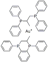 bis(1,2-bis(diphenylphosphino)propane)gold (I) Struktur