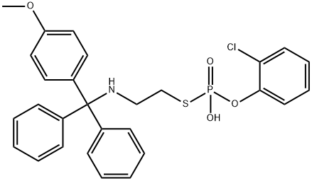 S-(N-monomethoxytritylaminoethyl)-O-(2-chlorophenyl)phosphorothioate Struktur