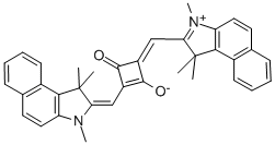 1-(1,1,3-Trimethyl-1H-benzoeindol-2-ylidene-methyl)-3-(1,1,3-trimethyl-1H-benzoeindolium-2-yl-methylene)-cyclobuten-2-one-4-olate Struktur