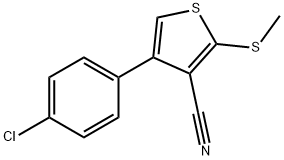 4-(4-Chlorophenyl)-2-(methylthio)-3-thiophenecarbonitrile Struktur