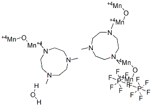 bis(N,N',N''-trimethyl-1,4,7-triazacyclononane)-trioxo-dimanganese (IV) di(hexafluorophosphate) monohydrate Struktur