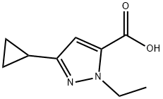 3-cyclopropyl-1-ethyl-1H-pyrazole-5-carboxylic acid(SALTDATA: FREE) Struktur