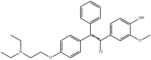 1-(4-(2-(diethylamino)ethoxy)-phenyl)-1-(phenyl)-2-(3-methoxy-4-hydroxyphenyl)-2-chloroethane Struktur