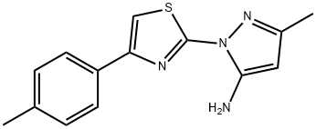 3-Methyl-1-[4-(4-methylphenyl)-1,3-thiazol-2-yl]-1H-pyrazol-5-amine Struktur